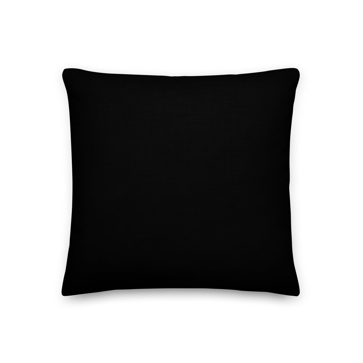 Premium Pillow with a silver cover with a black and photo of a budding Lily back view in all black